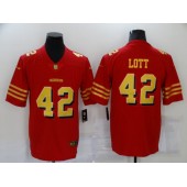 San Francisco 49ers #42 Ronnie Lott Red Gold Color Rush Vapor Untouchable Limited Jersey