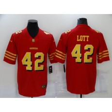 San Francisco 49ers #42 Ronnie Lott Red Gold Color Rush Vapor Untouchable Limited Jersey