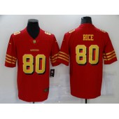 San Francisco 49ers #80 Jerry Rice Red Gold Color Rush Vapor Untouchable Limited Jersey