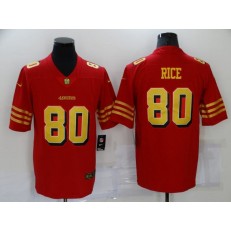 San Francisco 49ers #80 Jerry Rice Red Gold Color Rush Vapor Untouchable Limited Jersey