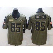 San Francisco 49ers #85 George Kittle Olive 2021 Salute To Service Limited Jersey