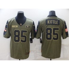 San Francisco 49ers #85 George Kittle Olive 2021 Salute To Service Limited Jersey