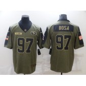 San Francisco 49ers #97 Nick Bosa Olive 2021 Salute To Service Limited Jersey