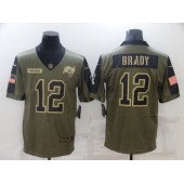 Tampa Bay Buccaneers #12 Tom Brady Olive 2021 Salute To Service Limited Jersey