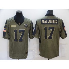Washington Football Team #17 Terry McLaurin Olive 2021 Salute To Service Limited Jersey