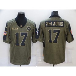 Washington Football Team #17 Terry McLaurin Olive 2021 Salute To Service Limited Jersey