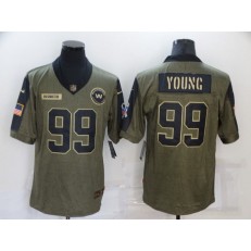 Washington Football Team #99 Chase Young Olive 2021 Salute To Service Limited Jersey