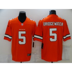 Denver Broncos #5 Teddy Bridgewater Orange Color Rush Limited Jersey