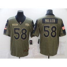 Denver Broncos #58 Von Miller Olive 2021 Salute To Service Limited Jersey