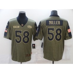 Denver Broncos #58 Von Miller Olive 2021 Salute To Service Limited Jersey