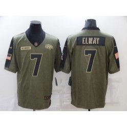 Denver Broncos #7 John Elway Olive 2021 Salute To Service Limited Jersey