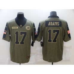 Green Bay Packers #17 Davante Adams Olive 2021 Salute To Service Limited Jersey