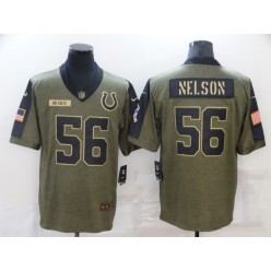 Indianapolis Colts #56 Quenton Nelson Olive 2021 Salute To Service Limited Jersey
