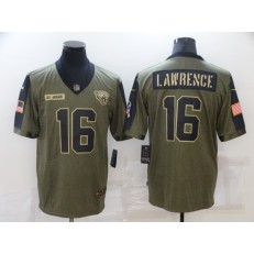 Jacksonville Jaguars #16 Trevor Lawrence Olive 2021 Salute To Service Limited Jersey