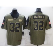 Kansas City Chiefs #32 Tyrann Mathieu Olive 2021 Salute To Service Limited Jersey