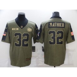 Kansas City Chiefs #32 Tyrann Mathieu Olive 2021 Salute To Service Limited Jersey