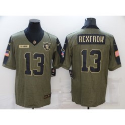 Las Vegas Raiders #13 Hunter Renfrow Olive 2021 Salute To Service Limited Jersey