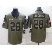 Las Vegas Raiders #28 Josh Jacobs Olive 2021 Salute To Service Limited Jersey
