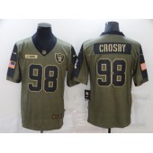 Las Vegas Raiders #98 Maxx Crosby Olive 2021 Salute To Service Limited Jersey