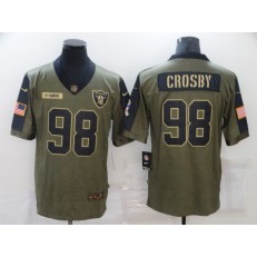 Las Vegas Raiders #98 Maxx Crosby Olive 2021 Salute To Service Limited Jersey