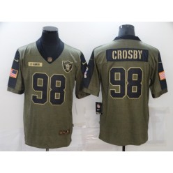 Las Vegas Raiders #98 Maxx Crosby Olive 2021 Salute To Service Limited Jersey