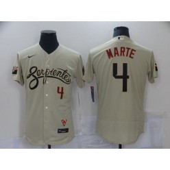 MLB Arizona Diamondbacks #4 Ketel Marte Gold Nike 2021 City Connect Flexbase Jersey