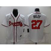 MLB Atlanta Braves 27 Austin Riley White Nike Cool Base Jersey