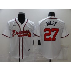 MLB Atlanta Braves 27 Austin Riley White Nike Cool Base Jersey