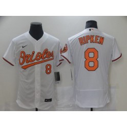 MLB Baltimore Orioles #8 Cal Ripken Jr White Nike Flexbase Jersey