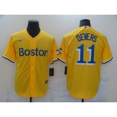 MLB Boston Red Sox #11 Rafael Devers Gold Nike 2021 City Connect Replica Player Cool Base Jersey