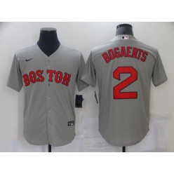 MLB Boston Red Sox #2 Xander Bogaerts Gray Nike Cool Base Jersey