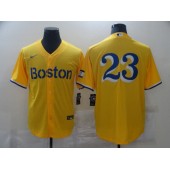 MLB Boston Red Sox #23 Gold Nike 2021 City Connect Replica Player Cool Base Jersey