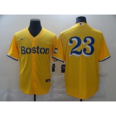 MLB Boston Red Sox #23 Gold Nike 2021 City Connect Replica Player Cool Base Jersey