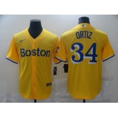 MLB Boston Red Sox #34 Gold Nike 2021 City Connect Replica Player Cool Base Jersey