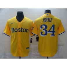 MLB Boston Red Sox #34 Gold Nike 2021 City Connect Replica Player Cool Base Jersey