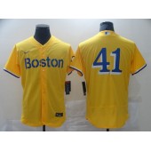 MLB Boston Red Sox #42 Gold Nike 2021 City Connect Replica Player Flexbase Jersey