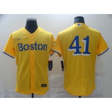 MLB Boston Red Sox #42 Gold Nike 2021 City Connect Replica Player Flexbase Jersey