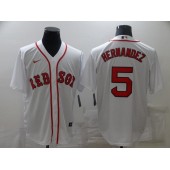 MLB Boston Red Sox #5 Enrique Hernandez White Nike Cool Base Jersey