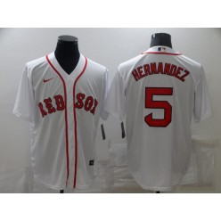 MLB Boston Red Sox #5 Enrique Hernandez White Nike Cool Base Jersey