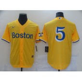 MLB Boston Red Sox #5 Gold Nike 2021 City Connect Replica Player Cool Base Jersey