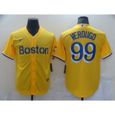 MLB Boston Red Sox #99 Alex Verdugo Gold Nike 2021 City Connect Replica Player Cool Base Jersey