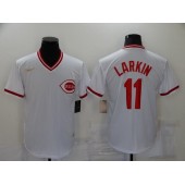 MLB Cincinnati Reds #11 Barry Larkin White Nike Cooperstown Collection Jersey