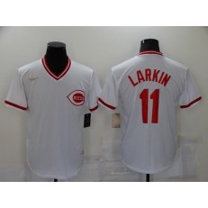 MLB Cincinnati Reds #11 Barry Larkin White Nike Cooperstown Collection Jersey
