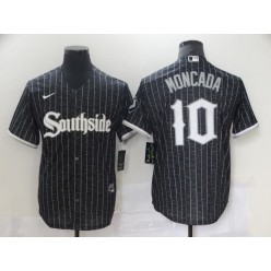 MLB Chicago White Sox 10 Yoan Moncada Black 2021 City Connect Cool Base Jersey
