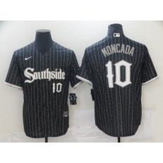 MLB Chicago White Sox 10 Yoan Moncada Black 2021 City Connect Cool Base Jerseys