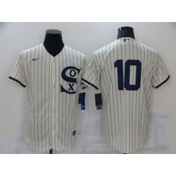 MLB Chicago White Sox 10 Yoan Moncada Cream Nike 2021 Field Of Dreams Flexbase Jersey