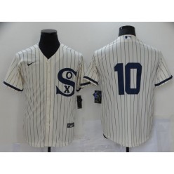 MLB Chicago White Sox 10 Yoan Moncada Cream Nike 2021 Field Of Dreams Player Cool Base Jersey