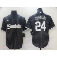 MLB Chicago White Sox 24 Yasmani Grandal Black 2021 City Connect Cool Base Jersey