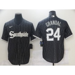 MLB Chicago White Sox 24 Yasmani Grandal Black 2021 City Connect Cool Base Jersey