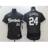 MLB Chicago White Sox 24 Yasmani Grandal Black 2021 City Connect Flexbase Jersey